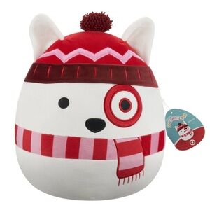 New Target Bullseye Dog Plush Squishmallow 12” Holiday Christmas
